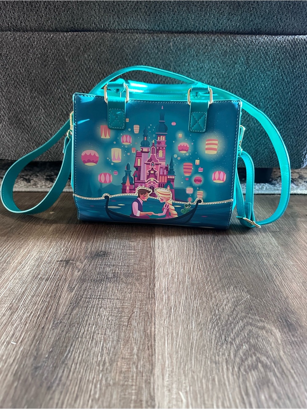 Loungefly Tangled Teal Crossbody Bag